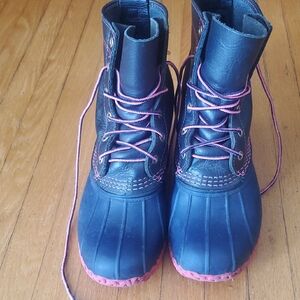 LL Bean Pink Rain Boots Womens